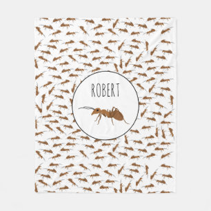 Couverture Polaire Nom personnalisé Motif des fourmis