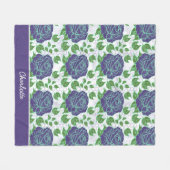 Couverture Polaire Nom personnalisé motif fleuri et transparent (Devant (Horizontal))
