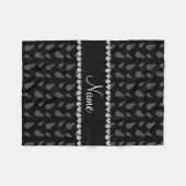 Couverture Polaire Nom personnalisé motif noir ananas (Devant (Horizontal))