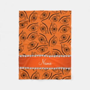 Couverture Polaire Nom personnalisé motif oeil orange