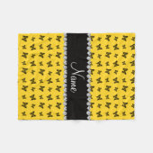 Couverture Polaire Nom personnalisé motif papillon jaune (Devant (Horizontal))