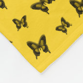 Couverture Polaire Nom personnalisé motif papillon jaune (Coin)