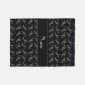 Couverture Polaire Nom personnalisé motocyclettes noires (Devant (Horizontal))
