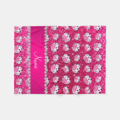 Couverture Polaire Nom personnalisé neon rose parties scintillant cha (Devant (Horizontal))