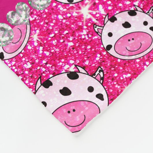 Couverture Polaire Nom personnalisé neon rose parties scintillant cha (Coin)