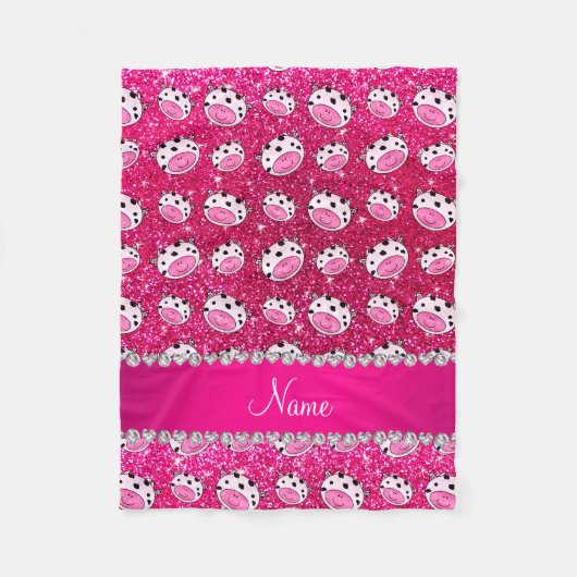 Couverture Polaire Nom personnalisé neon rose parties scintillant cha (Devant)