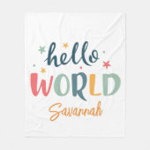 Couverture Polaire Nom personnalisé neutre Baby shower bébé (Devant)