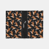 Couverture Polaire Nom personnalisé noir collie chien motif (Devant (Horizontal))