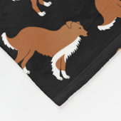 Couverture Polaire Nom personnalisé noir collie chien motif (Coin)
