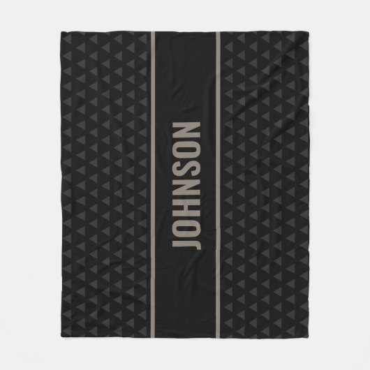 Couverture Polaire Nom personnalisé noir moderne (Devant)