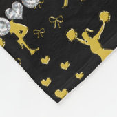 Couverture Polaire Nom personnalisé noir or cheerled arcs coeurs (Coin)