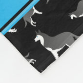 Couverture Polaire Nom personnalisé noir sibérien chiens hussein (Coin)