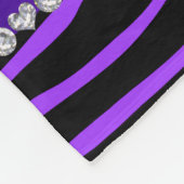 Couverture Polaire Nom personnalisé noir violet zèbre rayures (Coin)