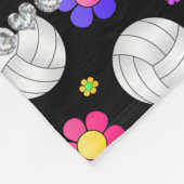 Couverture Polaire Nom personnalisé noir volleyball fleurs arc-en-cie (Coin)