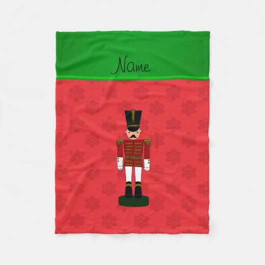 Couverture Polaire Nom personnalisé noisette flocon rouge (Devant)