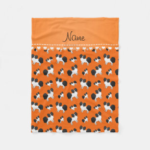 Couverture Polaire Nom personnalisé orange Papillon chiens