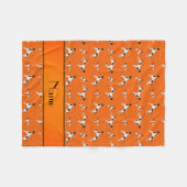 Couverture Polaire Nom personnalisé orange Pointer chiens (Devant (Horizontal))