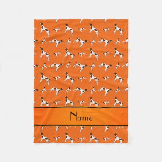 Couverture Polaire Nom personnalisé orange Pointer chiens (Devant)