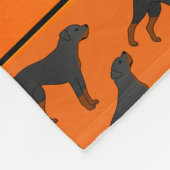 Couverture Polaire Nom personnalisé orange rottweiler chien motif (Coin)