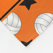 Couverture Polaire Nom personnalisé orange volleyball noir étoiles (Coin)
