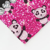 Couverture Polaire Nom personnalisé pandas de parties scintillant ros (Coin)