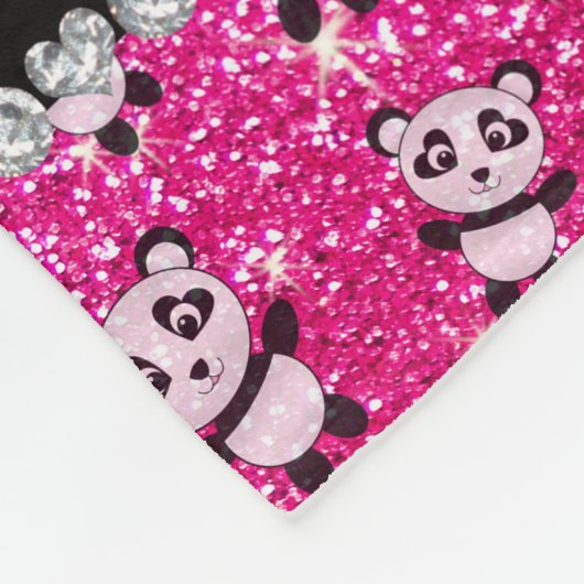 Couverture Polaire Nom personnalisé pandas de parties scintillant ros (Coin)
