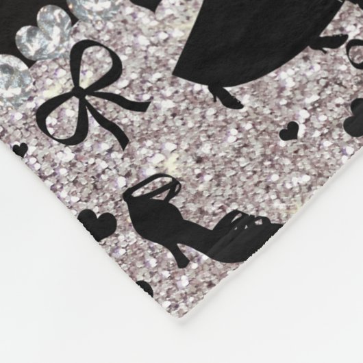 Couverture Polaire Nom personnalisé parties scintillant argent danse  (Coin)