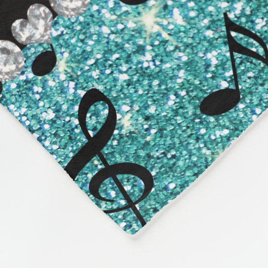 Couverture Polaire Nom personnalisé parties scintillant turquoise not (Coin)