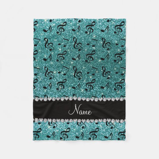 Couverture Polaire Nom personnalisé parties scintillant turquoise not (Devant)