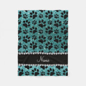 Couverture Polaire Nom personnalisé parties scintillant turquoise pat (Devant)