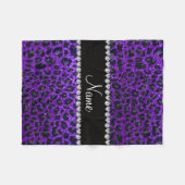 Couverture Polaire Nom personnalisé parties scintillant violet indigo (Devant (Horizontal))
