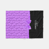 Couverture Polaire Nom personnalisé pastel violet ancres arc (Devant (Horizontal))