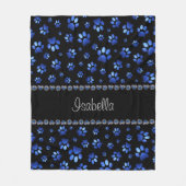 Couverture Polaire Nom personnalisé, pattes de chien de parties scint (Devant)