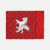 Couverture Polaire Nom personnalisé pegasus rouge marocain (Devant (Horizontal))