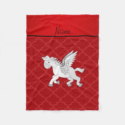 Couverture Polaire Nom personnalisé pegasus rouge marocain (Devant)