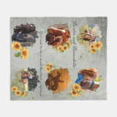 Couverture Polaire Nom personnalisé Photo Cheval Animal de compagnie (Devant (Horizontal))