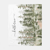 Couverture Polaire Nom personnalisé Pinery Rustic Green Pine Forest (Devant)