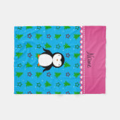 Couverture Polaire Nom personnalisé pingouin ciel étoile (Devant (Horizontal))