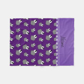 Couverture Polaire Nom personnalisé pingouins de bébé pourpre (Devant (Horizontal))