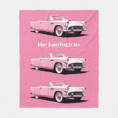 Couverture Polaire Nom personnalisé Pink Classic Car (Devant)