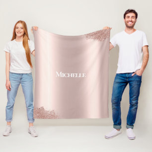 Couverture Polaire Nom personnalisé Pink Luxury Ado Girl