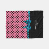 Couverture Polaire Nom personnalisé pois rose turquoise arc (Devant (Horizontal))
