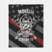 Couverture Polaire Nom personnalisé Pompier Station du service d'ince (Devant)