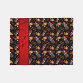 Couverture Polaire Nom personnalisé pompiers noirs camions échelles (Devant (Horizontal))