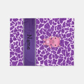 Couverture Polaire Nom personnalisé porc violet parties scintillant g (Devant (Horizontal))