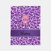 Couverture Polaire Nom personnalisé porc violet parties scintillant g (Devant)