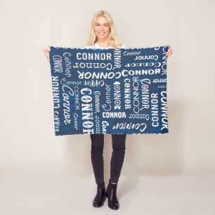 Couverture Polaire Nom personnalisé pour le bleu marine de Conner