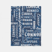 Couverture Polaire Nom personnalisé pour le bleu marine de Conner (Devant)