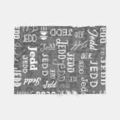 Couverture Polaire Nom personnalisé pour le gris de Jedd (Devant (Horizontal))