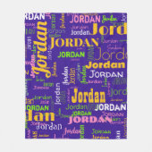 Couverture Polaire Nom personnalisé Purple Jaune Vert Retro Couleurs (Devant)